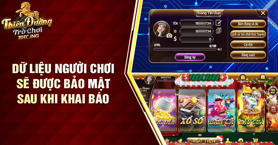 Dữ liệu người chơi sẽ được bảo mật sau khi khai báo