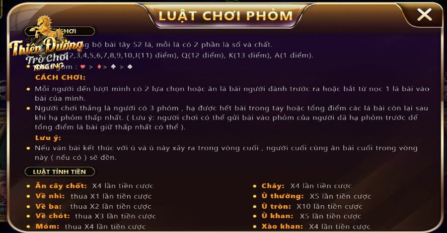 quy tắc tính điểm trong bài phỏm