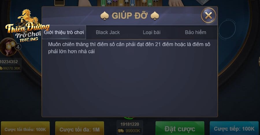 Quy tắc chơi Blackjack