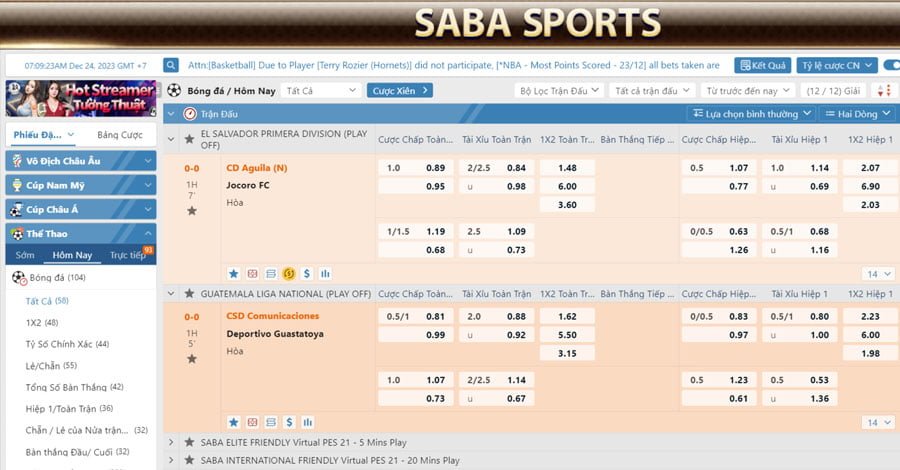Top nhà phát hành game uy tín SABA SPORTS