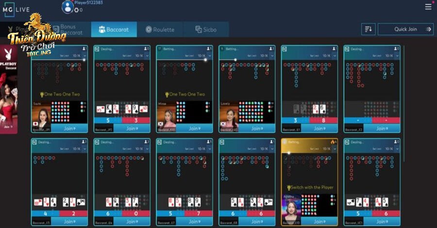 Cá cược Baccarat tại sảnh MG Trực Tuyến